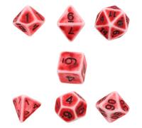 Kisangel Dés Polyédriques Rétro en Acrylique, Lot de Set, pour Jeux | Rouge, Faciles à Transporter, Accessoires de Fête et Bureau, pour Garçon et Filles et Adultes, Style Vintage