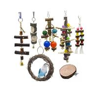 Kisangel Développez Vos Compétences avec Ce Jeu de Balançoires pour Oiseaux de 7 Pièces Jouet pour Perroquet Calopsitte Et Perruche Sûr Et Amusant