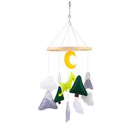 Kisangel Dinosaure Suspendu en Feutre et Bois pour Lit Bébé, Éducatif et Carillon Éolien Apaisant, Accessoire Décoratif Solide pour Chambre Bébé, Présent Naissance