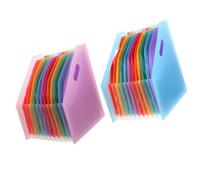 Kisangel Dossier Accordéon Plastique A4 2pcs Grosse Capacité Facile à Transporter et Organiser Reçus pour Bureau et Maison