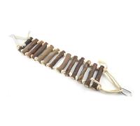 Kisangel Échelle en Bois pour Perroquet et Perruche Pont Suspendu Naturel, à Mâcher et Grimper pour Balcon ou Jardin, 1 Pièce, Jeu d'escalade Amusant