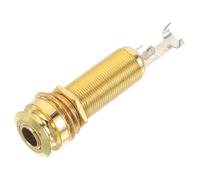 Kisangel Embout de Sangle Guitare Métallique Doré Prise Jack 6,35 Mm Filetée, Accessoire Compatible Guitares Électriques et Électro-acoustiques, Sortie Audio Stéréo pour Concerts et Studio