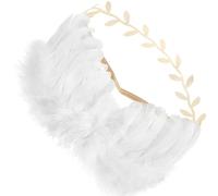 Kisangel Ensemble Ailes d'ange pour Tout-Petit 2 Pièces Blanc et Bandeau Doré, Accessoire Photographie Bébé Léger et Confortable pour Séance Photo, Costume Ailes d'ange Bébé Usage Studio