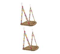 Kisangel Ensemble De 2 Balançoires pour Perroquets Et Perchoirs pour Oiseaux Jouet pour Cage À Oiseaux Jouets pour Calopsittes