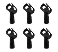 Kisangel Ensemble de 6 Pinces Micro de H Noires en Abs, Clips Robustes pour Microphones de 2,5 à 3,8 Cm, pour Salles de Conférence et Lieux Publics