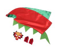Kisangel Ensemble de cape de dinosaure cosplay de dinosaure avec queue décorative pour dino-partis polyester rouge