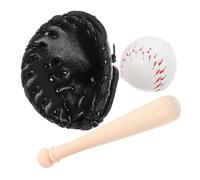 Kisangel Ensemble de Mini Battes de Baseball Décoratives Jouet de Baseball pour Maison de Poupée 3 Pièces Accessoires Miniatures Décoration de Scène Sportive