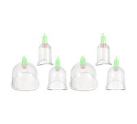 Kisangel Ensemble de ventouses thérapeutiques en U et C pour massage par aspiration, soulagement articulaire et relaxation musculaire au gym, 6 pièces, plastique, aspiration efficace