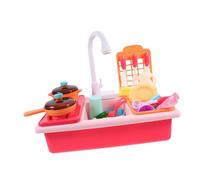 Kisangel Évier de Jeu Eau Courante pour Garçon Fille Cuisine Simulée Robuste de Rôle pour Garçons et Filles Coffret Dinette sans Batterie Anniversaire et Fêtes
