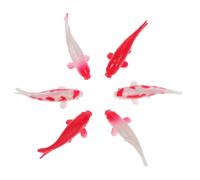 Kisangel Figurines Décoratives pour Aquarium Carpes Koï Miniatures 4,5 Cm Rouges Et Blanches 6 Pcs Réalistes Résistantes Décoration Maison Bureau