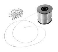 Kisangel Fil de Pêche en Nylon Transparent 200 M 06 MM Fil Invisible Solide pour Suspendre Décorations Cadres Photo et Ornements 60 Manchons en Aluminium Inclus Ligne Nylon