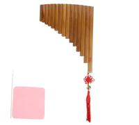 Kisangel Flûte de Pan Verticale en Bambou Marron à 15 Tubes, Instrument de Musique à Vent Solide Son Clair et Mélodieux, pour Débutants et Garçon et Couleur Aléatoire Style Aléatoire