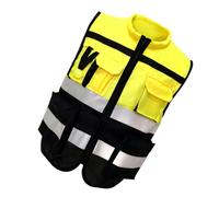 Kisangel Gilet Réfléchissant de Sécurité Haute Visibilité pour Cyclisme XXL | Tissu Lavable, Coupe Non Restrictive, pour Bénévoles D’événements, Contrôle de Foule et Couches Extérieures