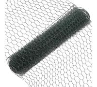 Kisangel Grillage Maille Hexagonale Vert Filet Métallique Plastifié Résistant pour Clôture Poulailler Jardin et Élevage Volaille et Anti-déformation