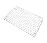 Kisangel Grille de Barbecue Rectangulaire en Acier Inoxydable 28 X 18 CM avec Pieds de 2 CM Support de Cuisson Surélevé pour Grillades Cuisson au Four et Feux de Camp Grille de