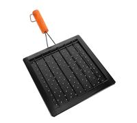 Kisangel Grille De Cuisson Multifonction avec Poignée Bois, Acier Inoxydable, Pliable Et Portable, pour Barbecue Extérieur, Camping Et Randonnée, Plaque De Cuisson Compacte pour Pain Et Viande