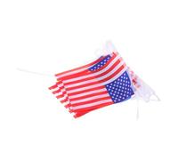 Kisangel Guirlande de Fanions Américains en Tissu 4,88 M 20 Petits Drapeaux Étoiles et Rayures pour Décoration Fête, Jardin, Intérieur et Extérieur, Bannière Patriotique Usa