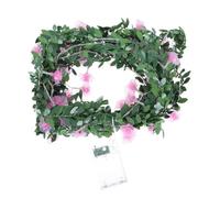 Kisangel Guirlande Lumineuse Décorative à LED 40 Lampes 5M Étanche Fleurs Roses en Rotin pour Couronne de Jardin et Décoration de Fête 2 Modes D’Éclairage sans Piles