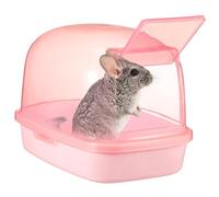 Kisangel Hamster Bath Shower Room Salle De Bain Et Toilette pour Hamsters Et Cochons Plastique Réutilisable Design Transparent Et Pratique Environnement De Bain Joyeux pour Petits Animaux