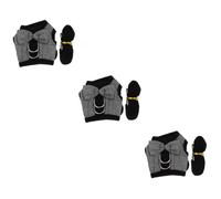 Kisangel Harnais Lapin 3 Pièces Costume De Lapin Laisse De Lapin Fils De Harnais De Gilet De Chiot Hamster Gilet Harnais Laisse Gilet Lapin Harnais De Cochon d'Inde Chat Gilet Laisse Grey Chiffon