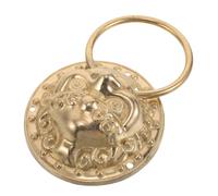 Kisangel Heurtoir de Porte en Laiton Ancien Tête de Lionceau, Poignée Robuste pour Décoration Intérieure et Extérieure, Accessoire Vintage pour Porte Coulissante