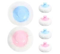 Kisangel Houppettes Douces pour Bébé 6 Pcs, Applicateur Poudre Visage en Peluche, Ensemble Portable pour Soin Peau Sensible et Bébé, Maison et Voyage