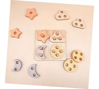 Kisangel Jeu de Blocs Colorés Montessori pour Tout Petits Éducatif Empilable Forme Détoile Lune et Développement Motricité Fine et Reconnaissance des Couleurs pour Garçon Fille