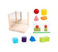 Kisangel Jeu de Blocs Miroirs en Bois Massif pour Garçon et Filles, Éducatif Géométrique et Créatif, Stimulation Pensée Spatiale et Logique, Jeu de Construction pour Éveil Sensoriel,