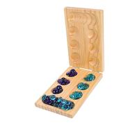 Kisangel Jeu D'échecs Mancala Pliable en Bois Jeu pour Garçon Et Filles 1 Set Perles De Pierre Développement Cognitif