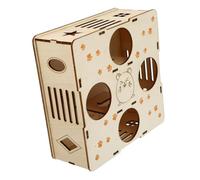 Kisangel Jouet en Bois pour Hamster Activité pour Petits Animaux Trou Circulaire Arche Mini Espace Multi-décor Facile À Nettoyer Activité De Sommeil pour Animaux De Compagnie