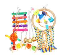 Kisangel Jouet Suspendu pour Perroquet Balançoire Corde de Coton pour Oiseaux Anneau pour Perroquet de Jouets pour Oiseaux de Compagnie