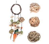 Kisangel Jouets Suspendus pour Lapins Mâcher Jouets Colorés avec Balles pour Cage Petits Animaux de Compagnie