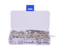 Kisangel Kit 460pcs Clous Ronds en Acier Inoxydable Argenté, Tête Plate, Droits et Solides pour Projets de Menuiserie et Bricolage à Domicile
