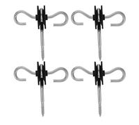 Kisangel Kit de 4 Poignées de Clôture Électrique Double avec Isolateurs en Acier Galvanisé et Pp , Ressorts pour Portillon pour Installation de Clôture de Ferme