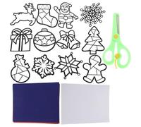 Kisangel Kit de Décoration de Fenêtre Noël DIY avec Attrape-soleil Renne Peinture Facile pour Garçon Fille Kit Créatif pour Activités Scolaires et Fêtes Art de Saison