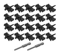 Kisangel Kit de Fixation Invisible pour Terrasse Composite - 20 Clips en Plastique Wpc avec 20 Vis Inox 2 Forets - Système de Fixation Caché pour Lames de Pont Extérieur, Solide