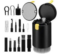 Kisangel Kit de Nettoyage Électronique Noir sans Liquide Brosses et Outils Polyvalents pour Clavier Ordinateur Portable Écouteurs et Objectifs D’Appareil Photo Étui Compact Portable
