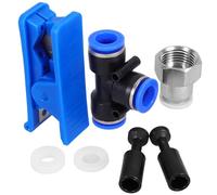 Kisangel Kit de Raccordement Rapide 12 Pièces pour Système D'irrigation Adaptateurs Filetés Internes et Externes, Connecteurs Trois Voies et Anneaux D'étanchéité en Abs et Acier Inoxydable