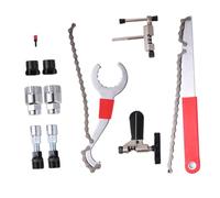 Kisangel Kit de Réparation Vélo avec Extracteur Manivelle Démonte Roue Outil pour Pédalier et Chaîne Acier Robuste pour Entretien Complet de Vélo Montagne et Route