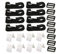 Kisangel Kit de Sangles pour Couverture Solaire Piscine Noires Attaches Adhésives et Boucles Robustes Installation Facile pour Fixation Couverture sur Enrouleur