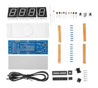 Kisangel Kit Horloge Numérique LED Scm à Puce Unique Bleu Boîtier Composants DIY pour Horloge Électronique à Monter Soi-Même Simple Outil Bricolage