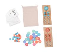 Kisangel Kit Montessori Mathématiques Bois pour Garçon Fille Jeu de Comptage Portable avec Blocs Colorés Outil Éducatif pour Apprentissage Précoce Addition Soustraction