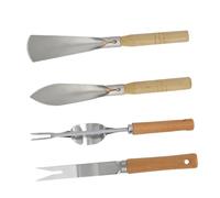 Kisangel Kit Outils Jardinage INOX avec Manches Ergonomiques pour Plantation Désherbage et Entretien Jardin Maison Bureau et École