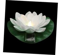 Kisangel Lampe Fleur Lotus Solaire Étanche Décorative pour Jardin et Piscine Lumière Flottante Portable avec Surface Lisse Accessoire Jardin Lumineux Blanc