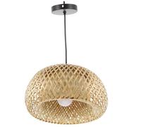 Kisangel Lampe Suspendue Bambou Tissé Naturelle Éclairage Intérieur Élégant pour Chambres Restaurants et Cafés Style Asiatique Simple et Décoratif