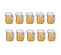 Kisangel Lot de 10 Broches Led en Forme de Chope à Bière, Badges Lumineux Clignotants, Multicolores, en Plastique, pour Fêtes, Karaoké, Bar