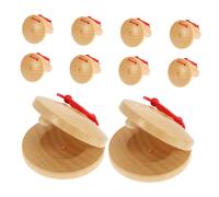 Kisangel Lot de 10 Castagnettes À Doigts pour Enfants Instruments De Musique en Bois pour Tout-Petits Jouets Éducatifs pour Le Rythme Outils d'apprentissage De La Musique Orff pour