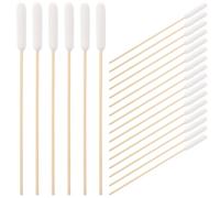 Kisangel Lot de 100 Cotons-tiges Longs avec Manche en Bois pour Nettoyer Les Oreilles des Chiens et des Chats, pour Le Traitement des infections, l'élimination du cérumen et Les Soins des