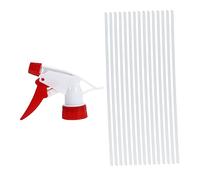 Kisangel Lot de 15 Têtes De Pulvérisation De Bouteille 28/400 Blanc Corps Et Rouge Foncé Embout pour Jardinage, Nettoyage Domestique, Vaporisateur Pratique Et Réutilisable