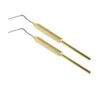 Kisangel Lot de 2 Aiguilles de Greffage Apicole Jaunes en Aluminium pour Élevage de Reines et Transfert de Larves, Outil Précis et Portable pour Apiculteur Professionnel, Matériel